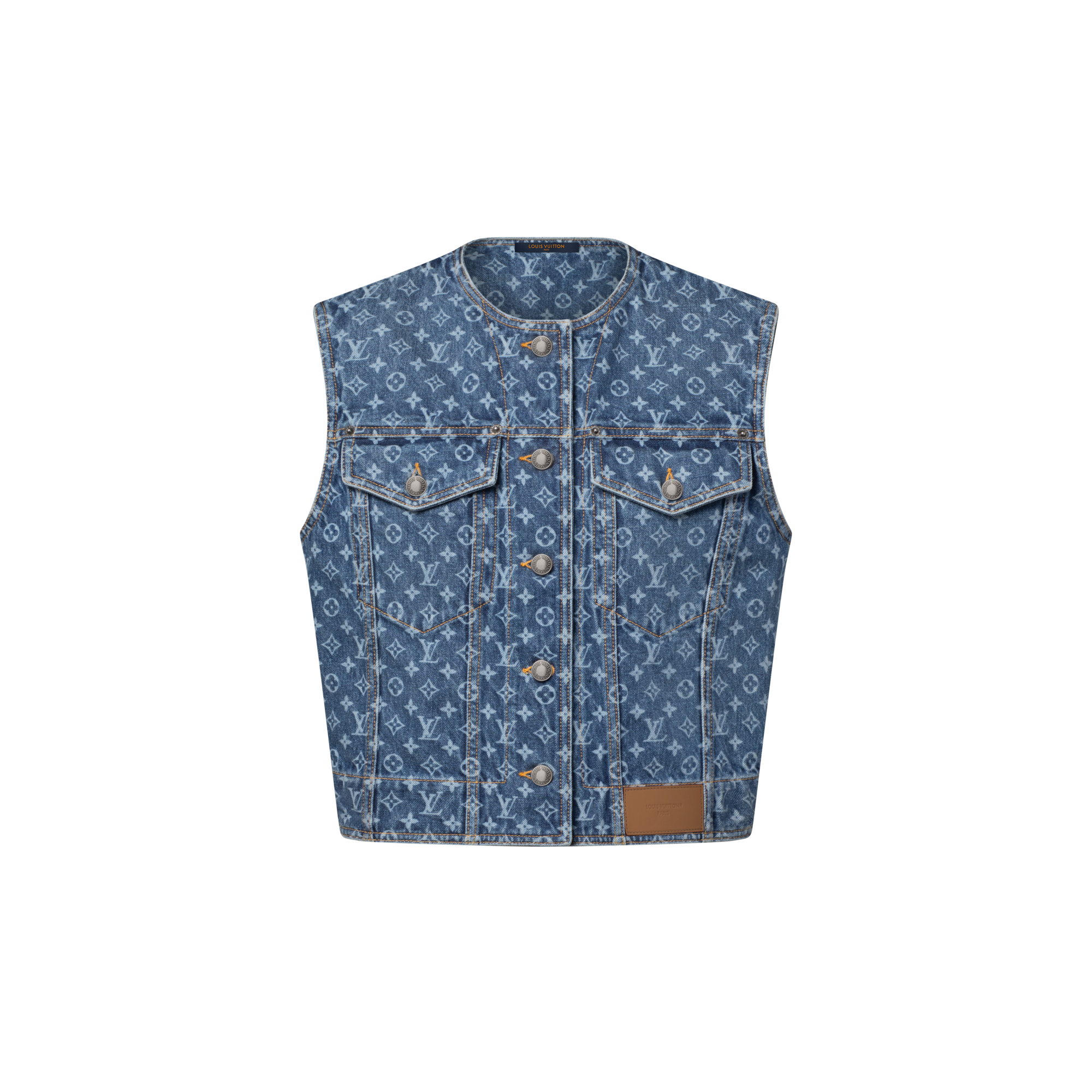 LOUIS VUITTON LVリング レザーカフ デニムジャケット　サイズ50 LOUIS VUITTON LVリング レザーカフ デニムジャケット サイズ50